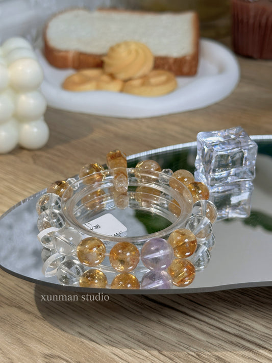 財富聚焦｜黃塔晶能量組合手串
Wealth Focus｜Citrine Energy Bracelet Set